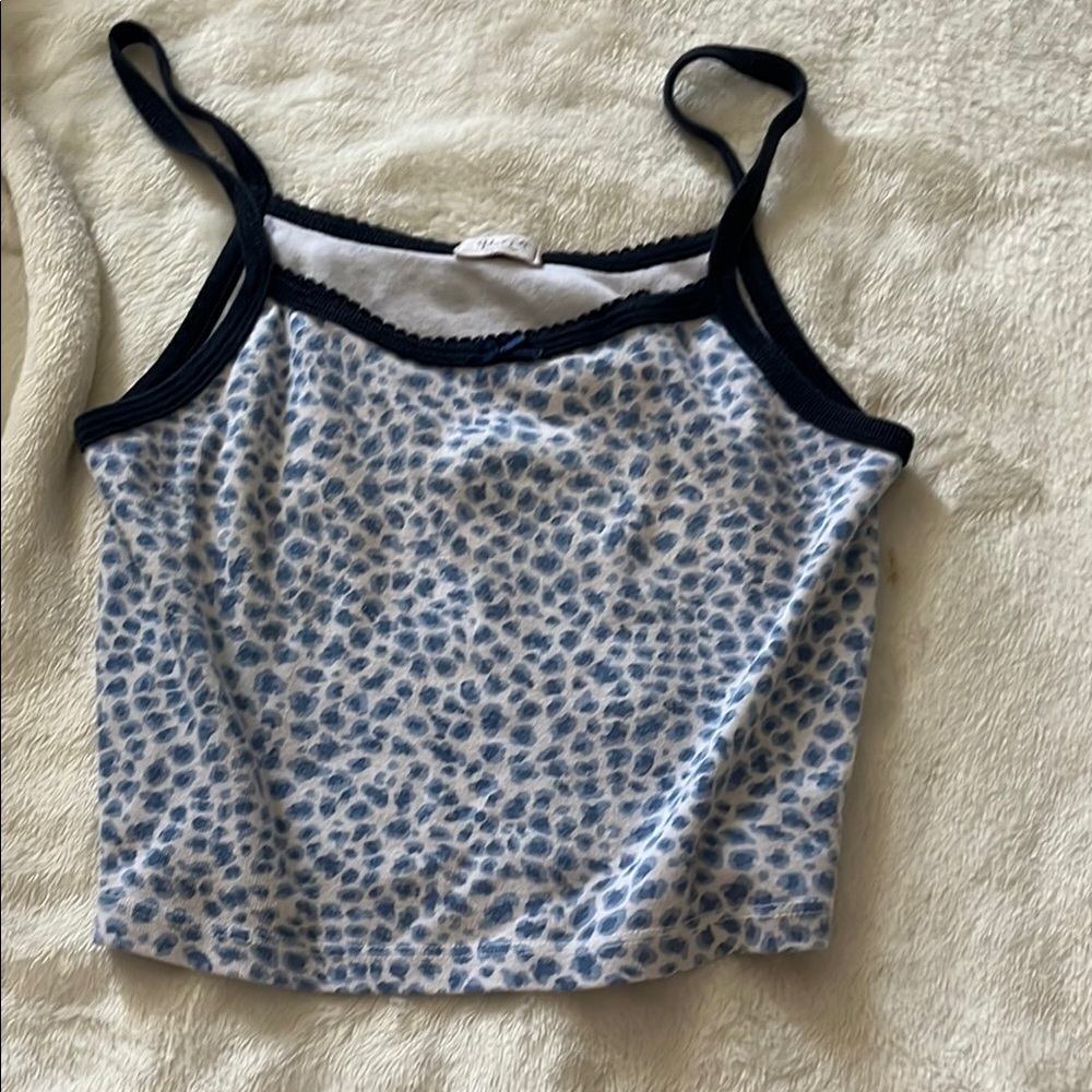 PacSun Gray and White Fitted Crop Camisole